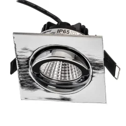 BRUMBERG indbygningsspot IP65 kantet, kobles, krom