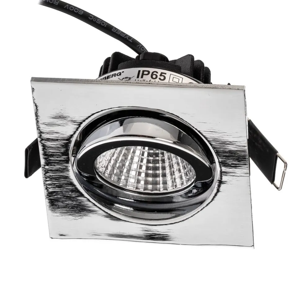 BRUMBERG indbygningsspot IP65 kantet, kobles, krom