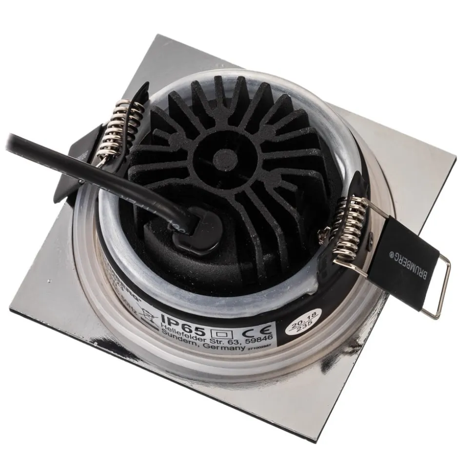 BRUMBERG indbygningsspot IP65 kantet, kobles, krom