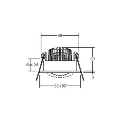 BRUMBERG indbygningsspot IP65 kantet kobles, titan