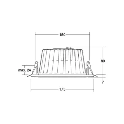 BRUMBERG LED-indbygningsdownlight Lydon Midi, hvid, DALI, 3.000 K