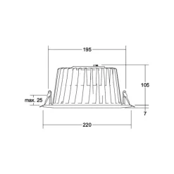 BRUMBERG LED-indbygningsdownlight Lydon Maxi, hvid, DALI, 3.000 K