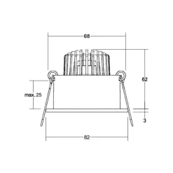 BRUMBERG Tirrel dyb LED indbygningsspot RC, 830, rund, aluminium