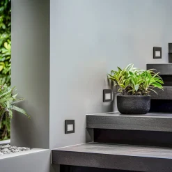 BRUMBERG Wall Kit68 indbygning, flad, kantet, sort