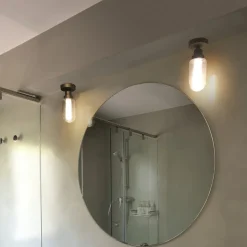 Brume LED loftlampe til bad, antracit, glas, Ø 8 cm