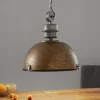 Brun hængelampe Bikkel XXL i industridesign