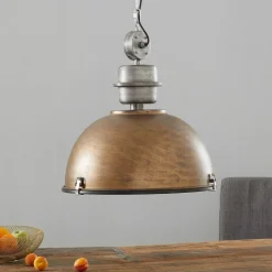 Brun hængelampe Bikkel XXL i industridesign