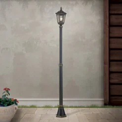 Brun lygtepæl Fabio, m. én lyskilde 211 cm