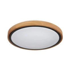 Bruno LED-loftslampe med træramme CCT Ø 30 cm