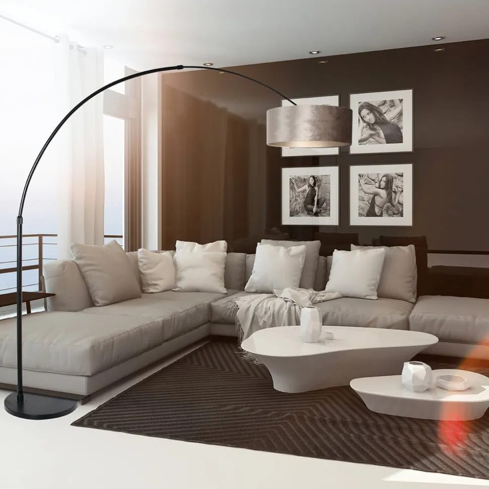 Bue-gulvlampe Sparkled Light sort/sølv