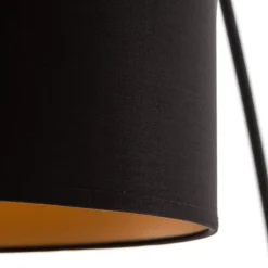 Buelampe Alice med sort og guld skærm