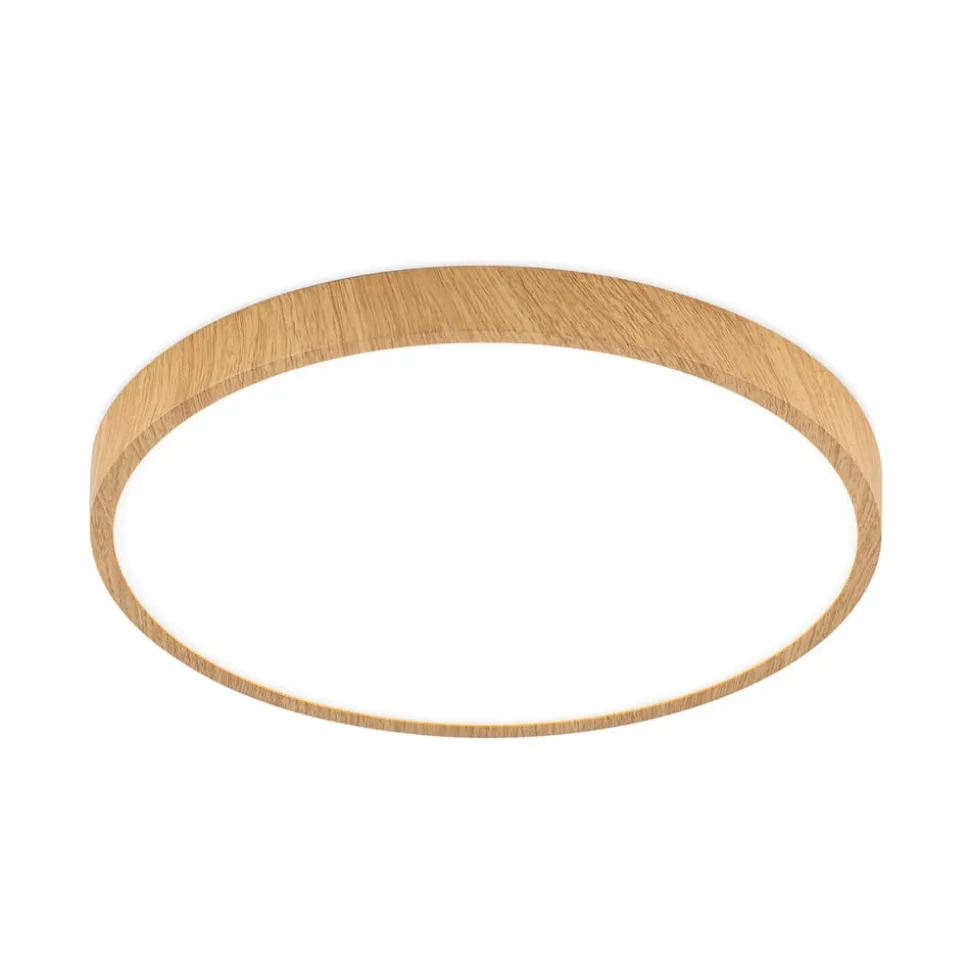 Bully LED-loftlampe med træ-look, Ø 28 cm