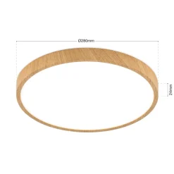 Bully LED-loftlampe med træ-look, Ø 28 cm