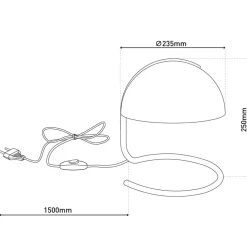 Burano bordlampe, pink, højde 25 cm, glas/metal, E27