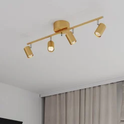 By Rydéns Correct loftspot, 4 lyskilder, mat guld