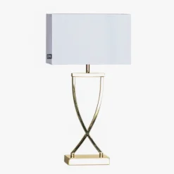 By Rydéns Omega bordlampe messing/hvid højde 52cm