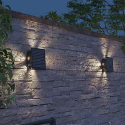 Calex Altamura udendørs LED-væglampe, indirekte, sort