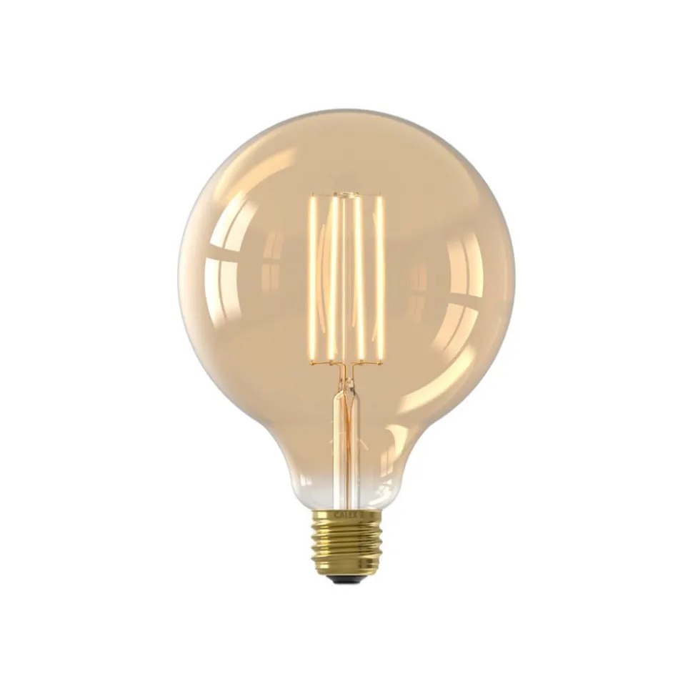 Calex E27 G125 4,5 W LED-filament guld 821, dæmpes