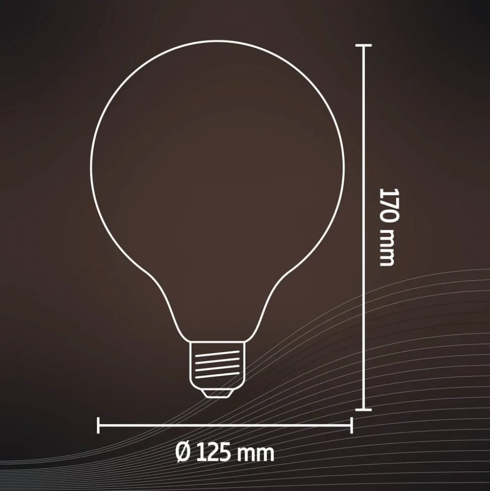 Calex E27 G125 4,5 W LED-filament guld 821, dæmpes
