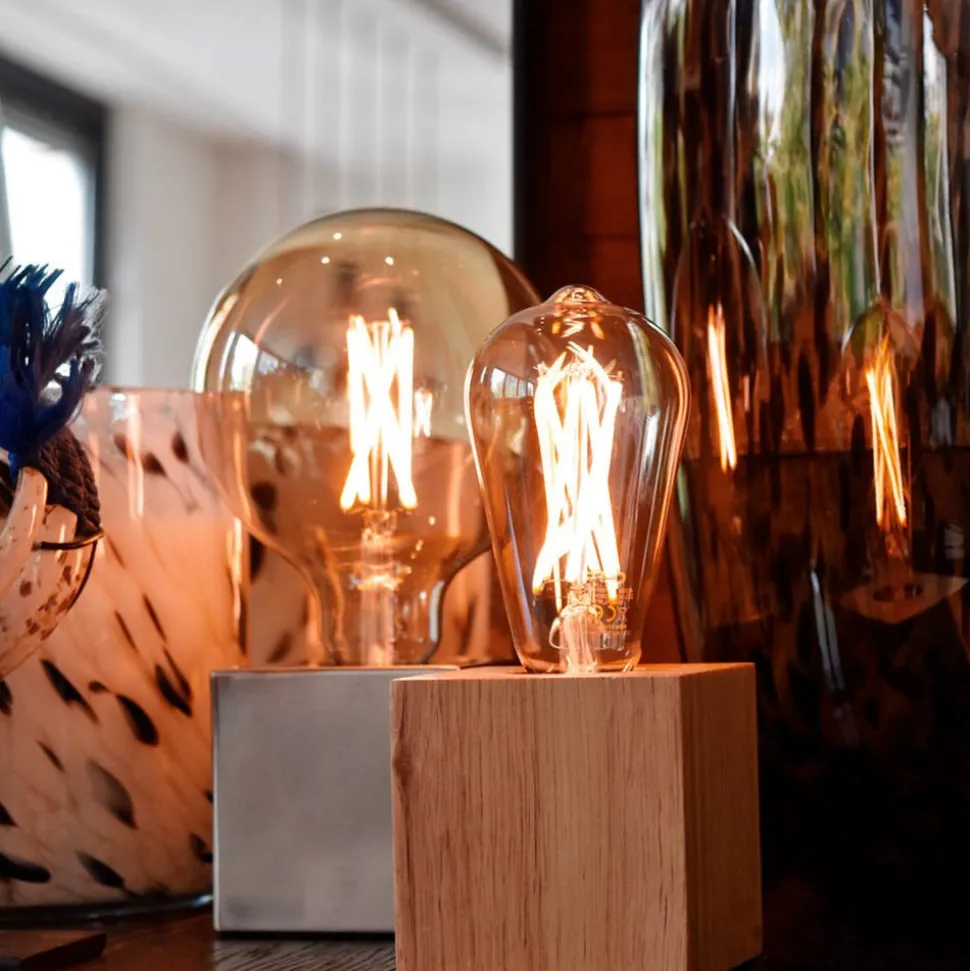 Calex E27 G125 4,5 W LED-filament guld 821, dæmpes