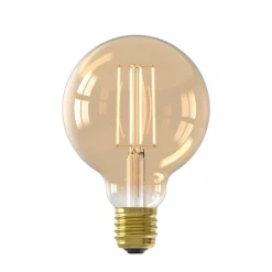 Calex E27 G95 4,5 W LED-filament guld 821, dæmpes