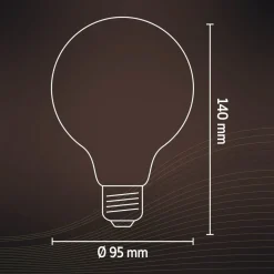 Calex E27 G95 4,5 W LED-filament guld 821, dæmpes