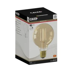 Calex E27 G95 4,5 W LED-filament guld 821, dæmpes