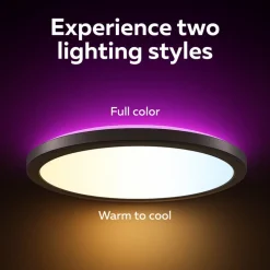 Calex Smart LED-loftlampe HALO Ø 30 cm sort IP54 RGB CCT