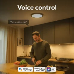 Calex Smart LED-loftlampe HALO Ø 30 cm sort IP54 RGB CCT