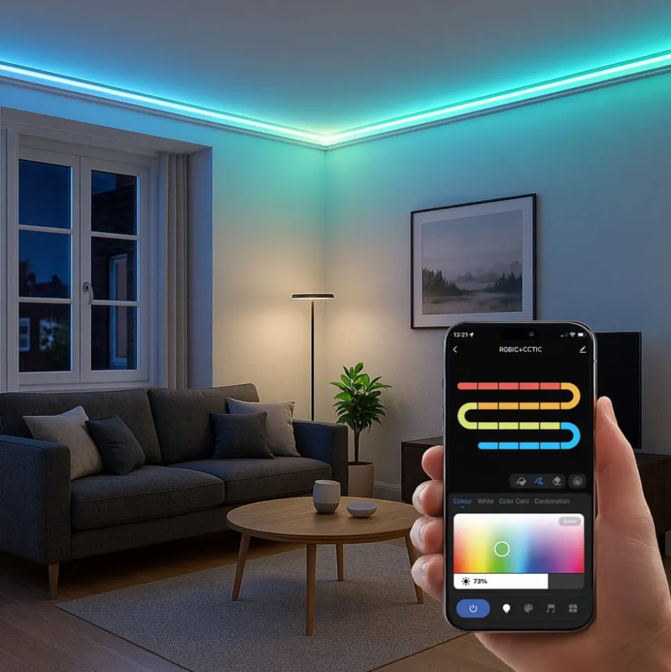 Calex Smart LED-strip, længde 20 m, RGB, CCT fjernbetjening