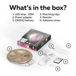 Calex Smart LED-strip, længde 20 m, RGB, CCT fjernbetjening