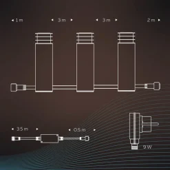 Calex Smart udendørs havestolpe, RGBW, sæt med 3 stk