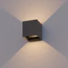 Calex udendørs LED-væglampe Cube, op/ned, højde 10 cm, antracit