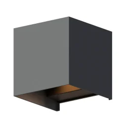 Calex udendørs LED-væglampe Cube, op/ned, højde 10 cm, antracit