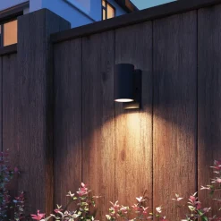 Calex udendørs væglampe Alba GU10, Downlight, sort, sensor