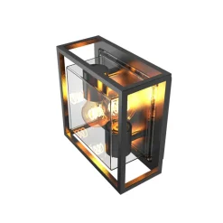 Calex udendørs væglampe, 2-lys, top/bund, aluminium, sort