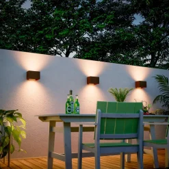 Calex udendørs væglampe Rektangel op/ned højde 10 cm rustbrun