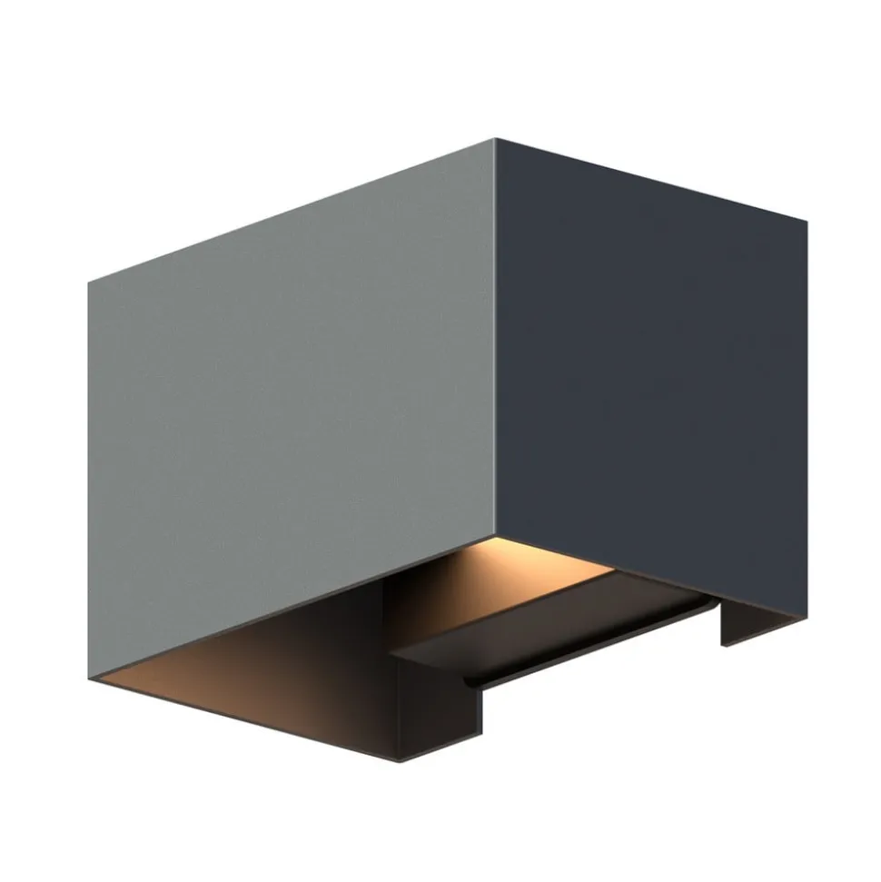 Calex udendørs væglampe Rektangel op/ned højde 10 cm antracit