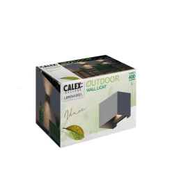 Calex udendørs væglampe Rektangel op/ned højde 10 cm antracit