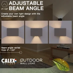Calex udendørs væglampe Rektangel op/ned højde 10 cm antracit