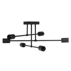 Cambridge loftlampe, 6 lyskilder, sort