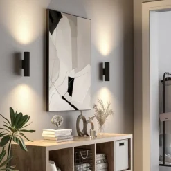 CAN væglampe, sort, 2 lyskilder, højde 22 cm, metal, GU10