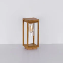 Candela sokkellampe i trælook, højde 35cm