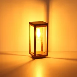 Candela sokkellampe i trælook, højde 35cm