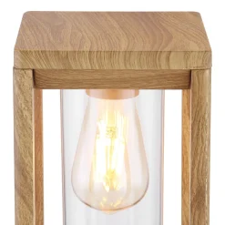 Candela sokkellampe i trælook, højde 35cm