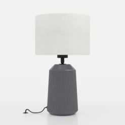 Capalbio bordlampe, grå fod/natur skærm