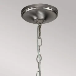 Capitol Hill lysekrone, 12 lys, børstet nikkel