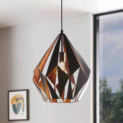 Carlton pendel, sort/kobber, Ø 38,5 cm