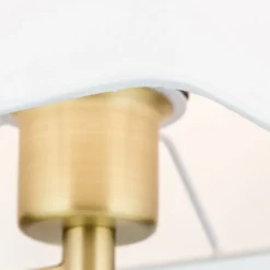 Carlton tekstilgulvlampe, mat messing