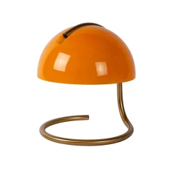 Cato retro-bordlampe med skærm af mælkeglas orange